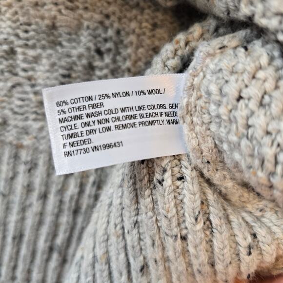 Universal Thread Cable Knit Sweater Women's M Gray Flecked Dolman Sleeve Winter - Picture 5 of 6